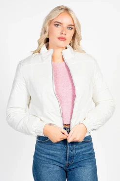 Balboa Alissa Glossy Puffer Jacket White Best
