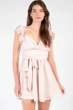 Cellecci Aliya Tie Front Chiffon Mini Dress Sale
