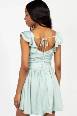 Cellecci Aliya Tie Front Chiffon Mini Dress Sale