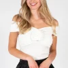 Storia Amelia Rosette Applique Blouse White Clearance