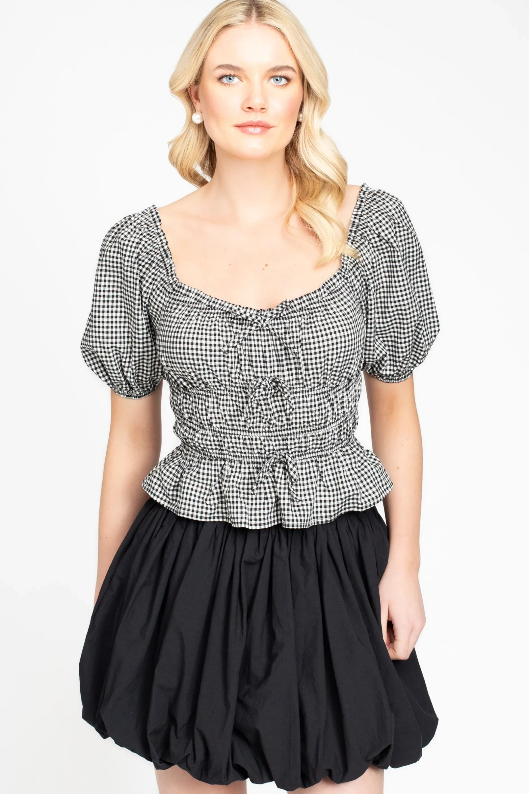 Mable Amy Poplin Bubble Hem Mini Skirt Online