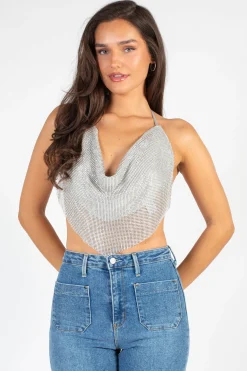 Better Be Arabella Rhinestone Crop Top Online