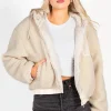 Iris Aspen Sherpa Crop Jacket Cream Discount