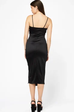Lovely Day Aveline Tulip Bottom Satin Midi Dress Sale