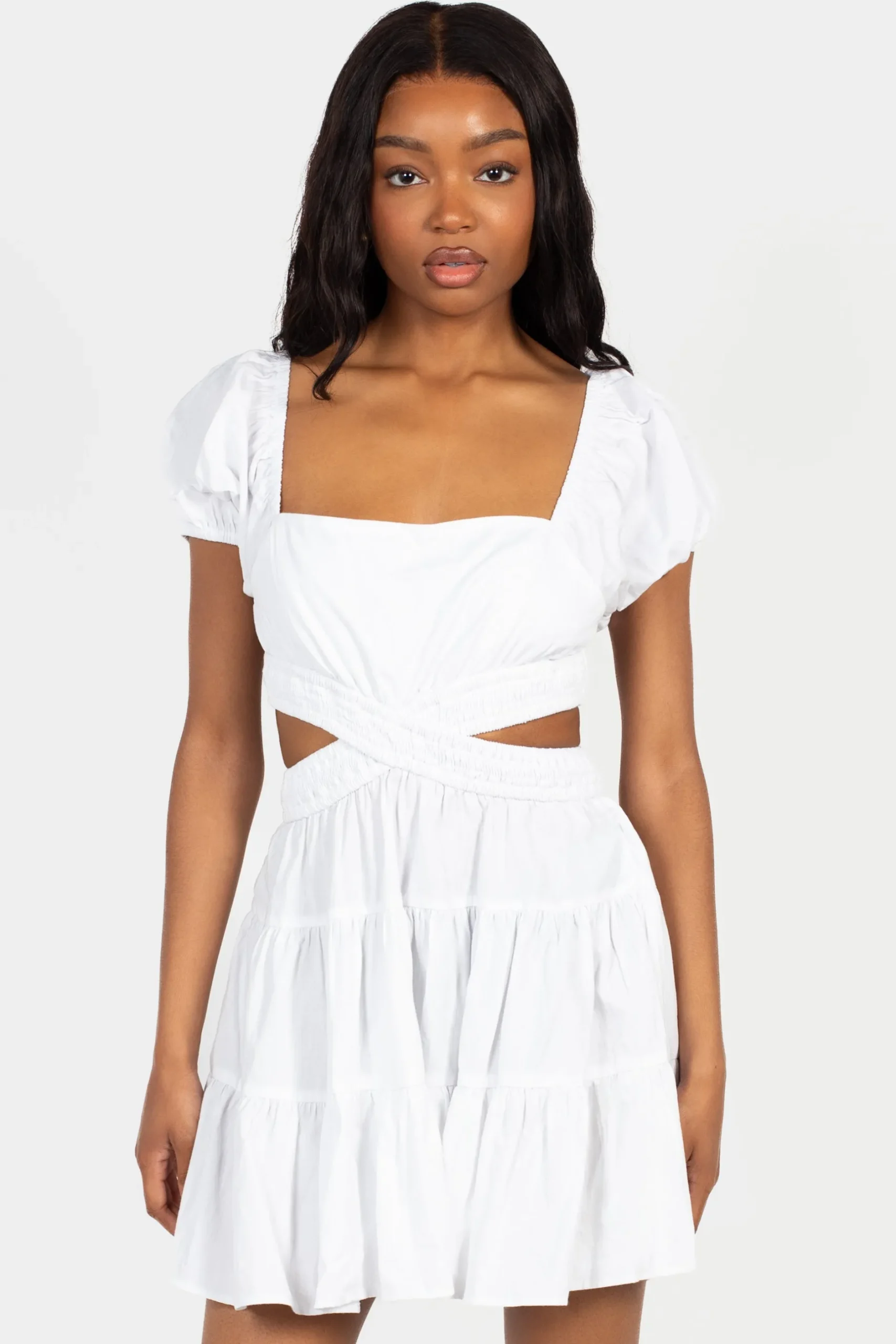 Chelsea Avelyn Cut Out Babydoll Mini Dress Outlet