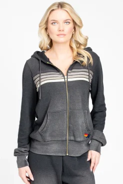 Aviator Nation 5 Stripe Hoodie Outlet