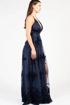 Luxell Brianna Floral Tulle Maxi Dress Sale
