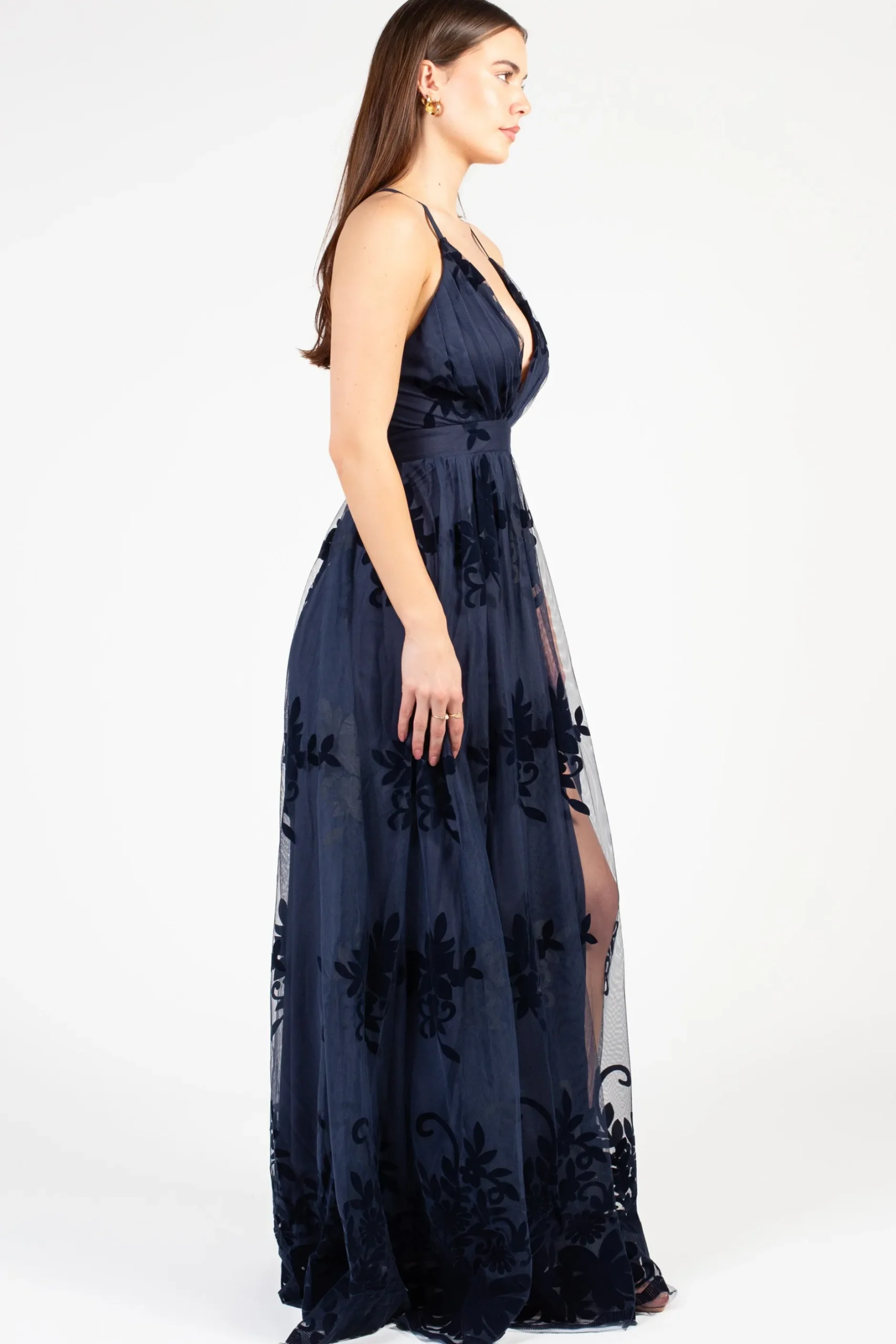 Luxell Brianna Floral Tulle Maxi Dress Sale