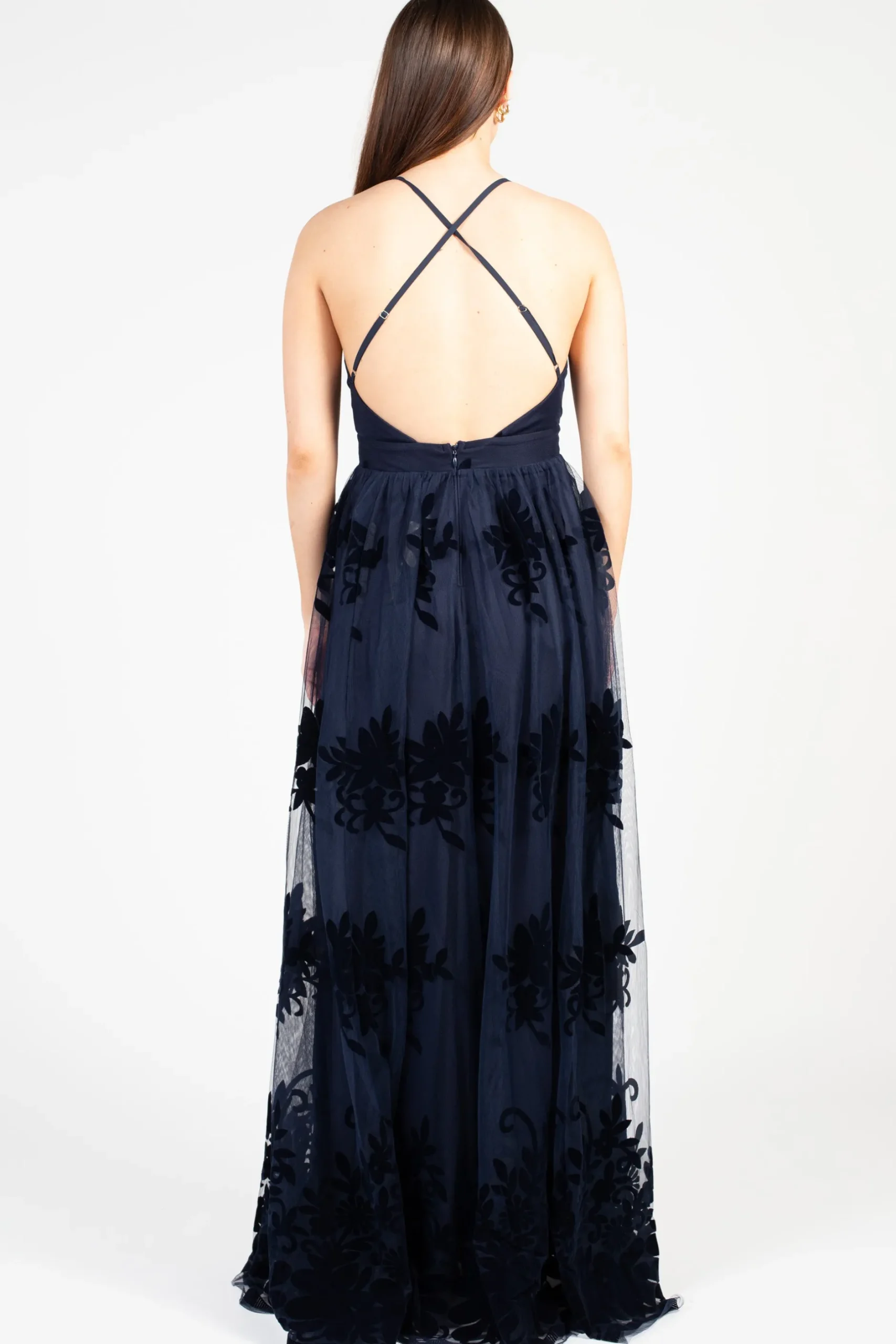 Luxell Brianna Floral Tulle Maxi Dress Sale