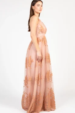Luxell Brianna Floral Tulle Maxi Dress Sale