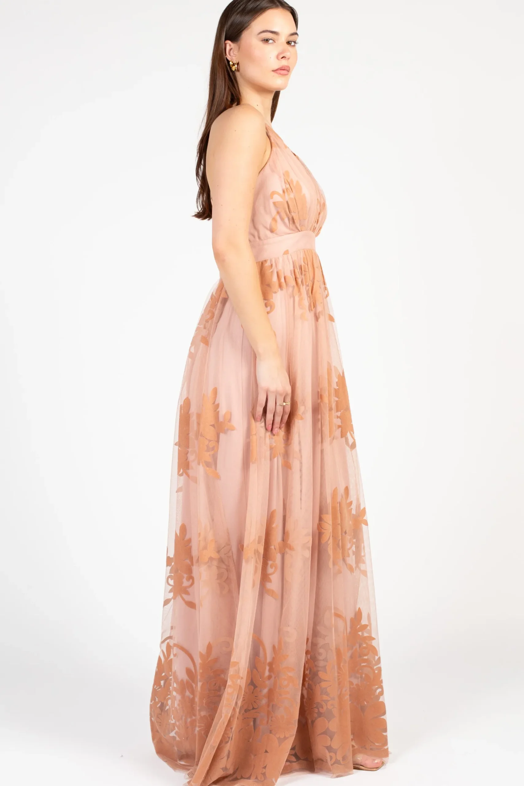 Luxell Brianna Floral Tulle Maxi Dress Sale