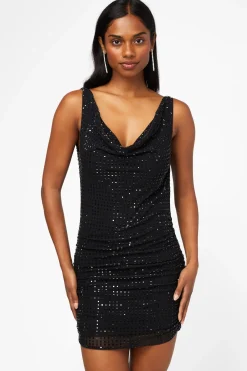 Klesis Bridget Jewel Studded Mini Dress Black Hot