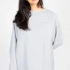 Brunette the Label 'Lover' Embroidered Crewneck Grey Clearance