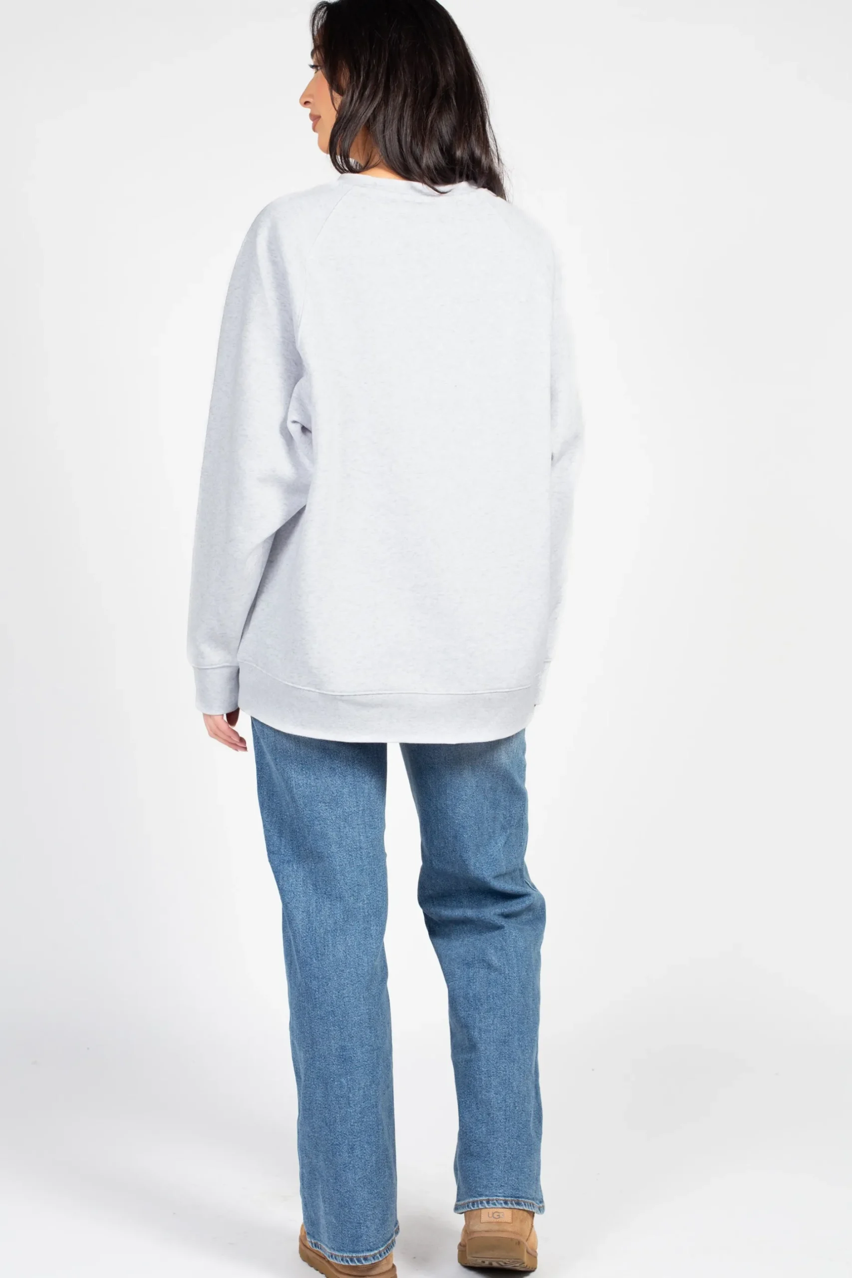 Brunette the Label 'Lover' Embroidered Crewneck Grey Clearance