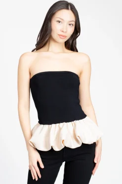 creamon Cecelia Bubble Hem Blouse Black Online