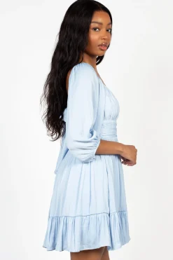 Lily u0026 Peony Celeste Bow Tie Back Mini Dress LightBlue Outlet
