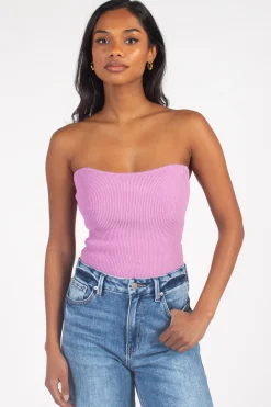 C'est Moi Ribbed Tube Top Hot