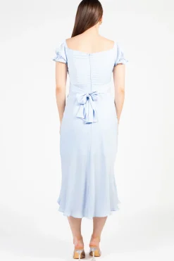 Saints u0026 Secrets Cindy Satin Off-The-Shoulder Midi Dress Outlet