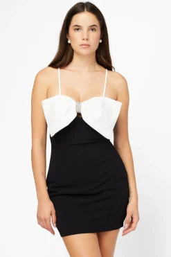 Hot u0026 Delicious Clara Bow Mini Dress Black Outlet