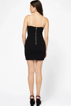 Hot u0026 Delicious Clara Bow Mini Dress Black Outlet