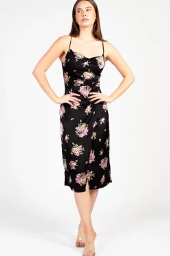Inmod Clarisse Floral Midi Dress Black Discount