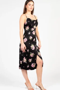 Inmod Clarisse Floral Midi Dress Black Discount