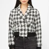 Balboa Coco Houndstooth Rhinestone Button Jacket Black/White Online