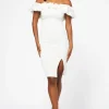 Symphony Coralie Off The Shoulder Ruffle Trim Midi Dress Hot