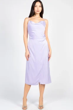 Inmod Deanna Satin Midi Slip Dress Fashion
