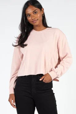 Double Zero Ember Raw Hem Sweatshirt Discount