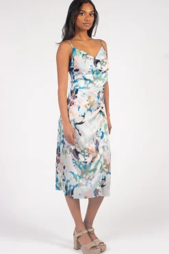 Verty Emily Floral Print Midi Slip Dress BlueFloral New