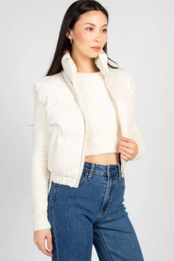 36pointS Francesca Vegan Leather Puffer Vest Discount