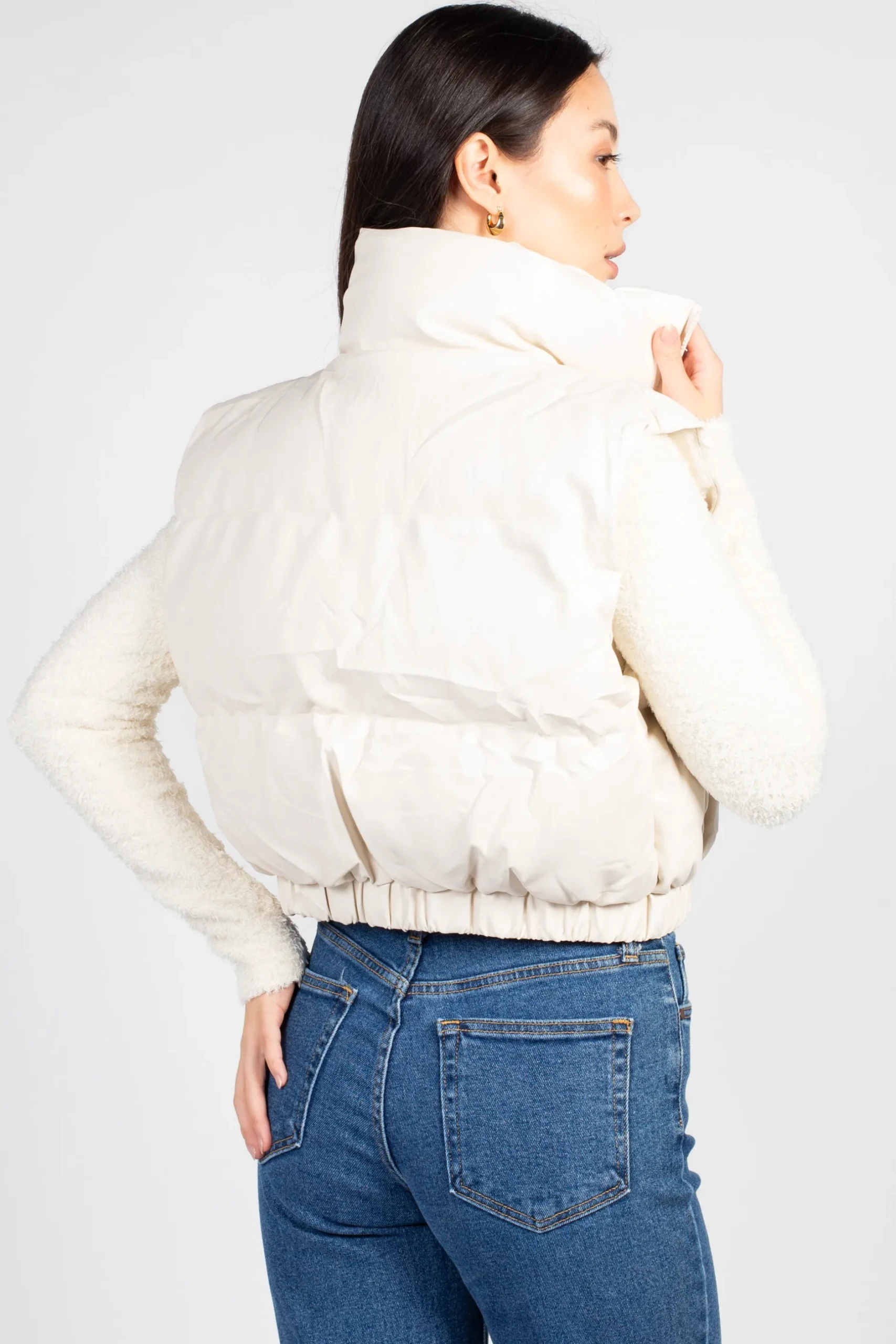36pointS Francesca Vegan Leather Puffer Vest Discount