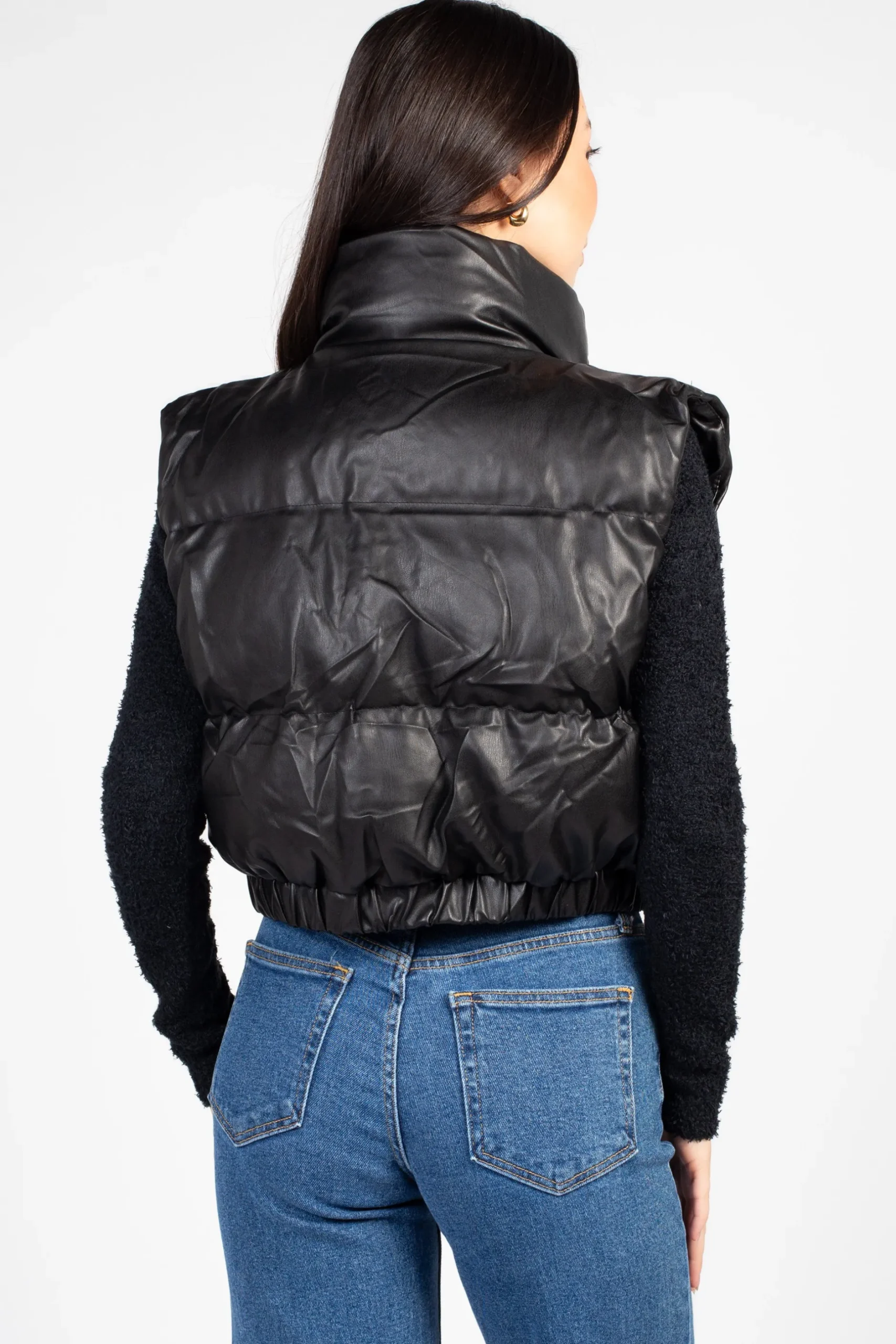 36pointS Francesca Vegan Leather Puffer Vest Discount