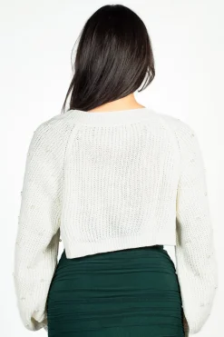 Love Tree Freya Pearl Embellished Shrug White Fashion