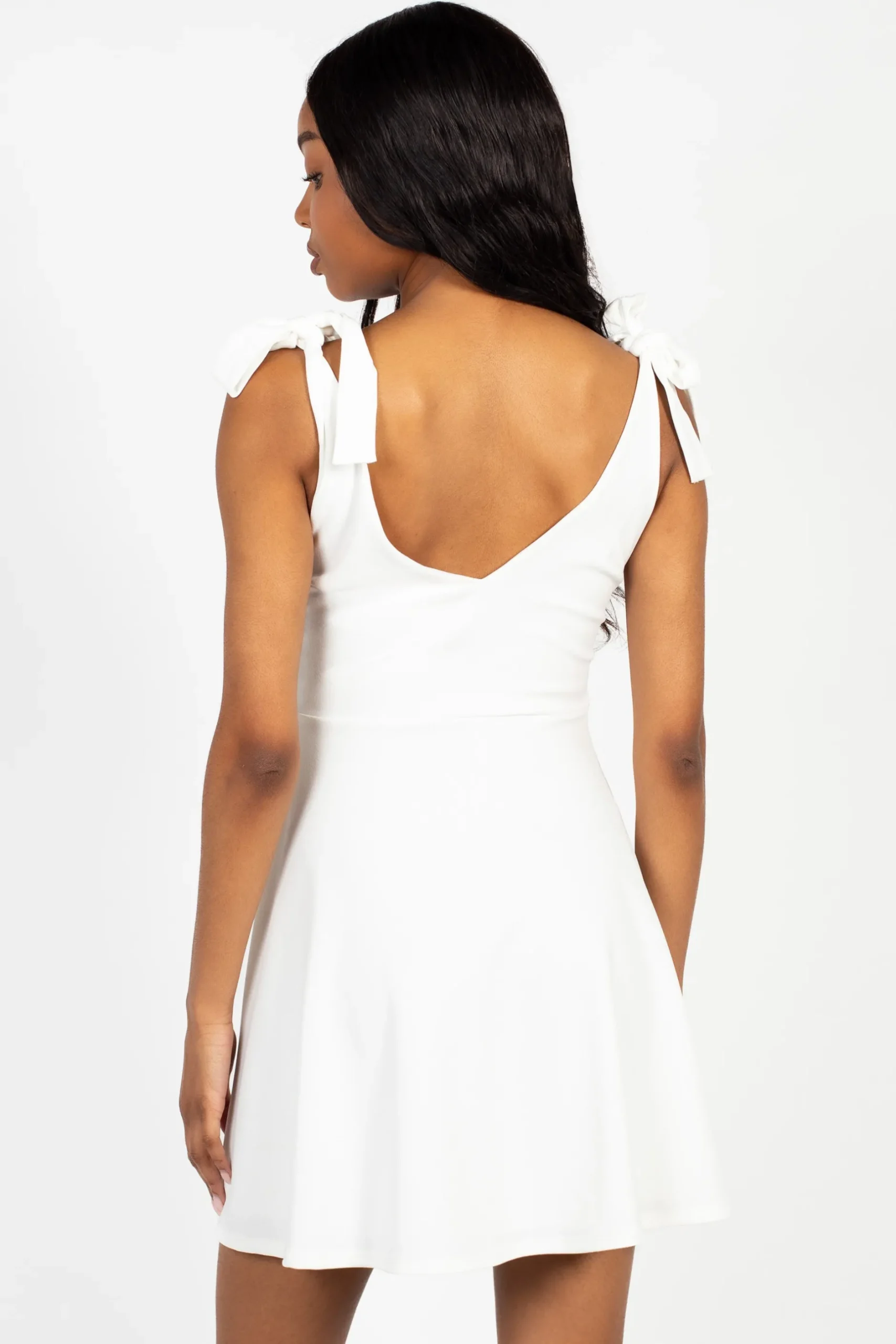 Blue Blush Gabriella Tie Shoulder Skater Mini Dress Discount