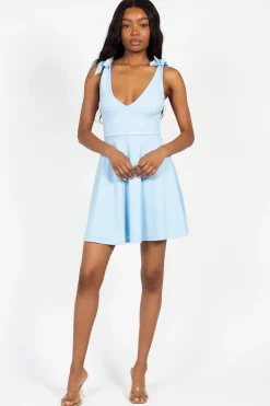 Blue Blush Gabriella Tie Shoulder Skater Mini Dress Discount