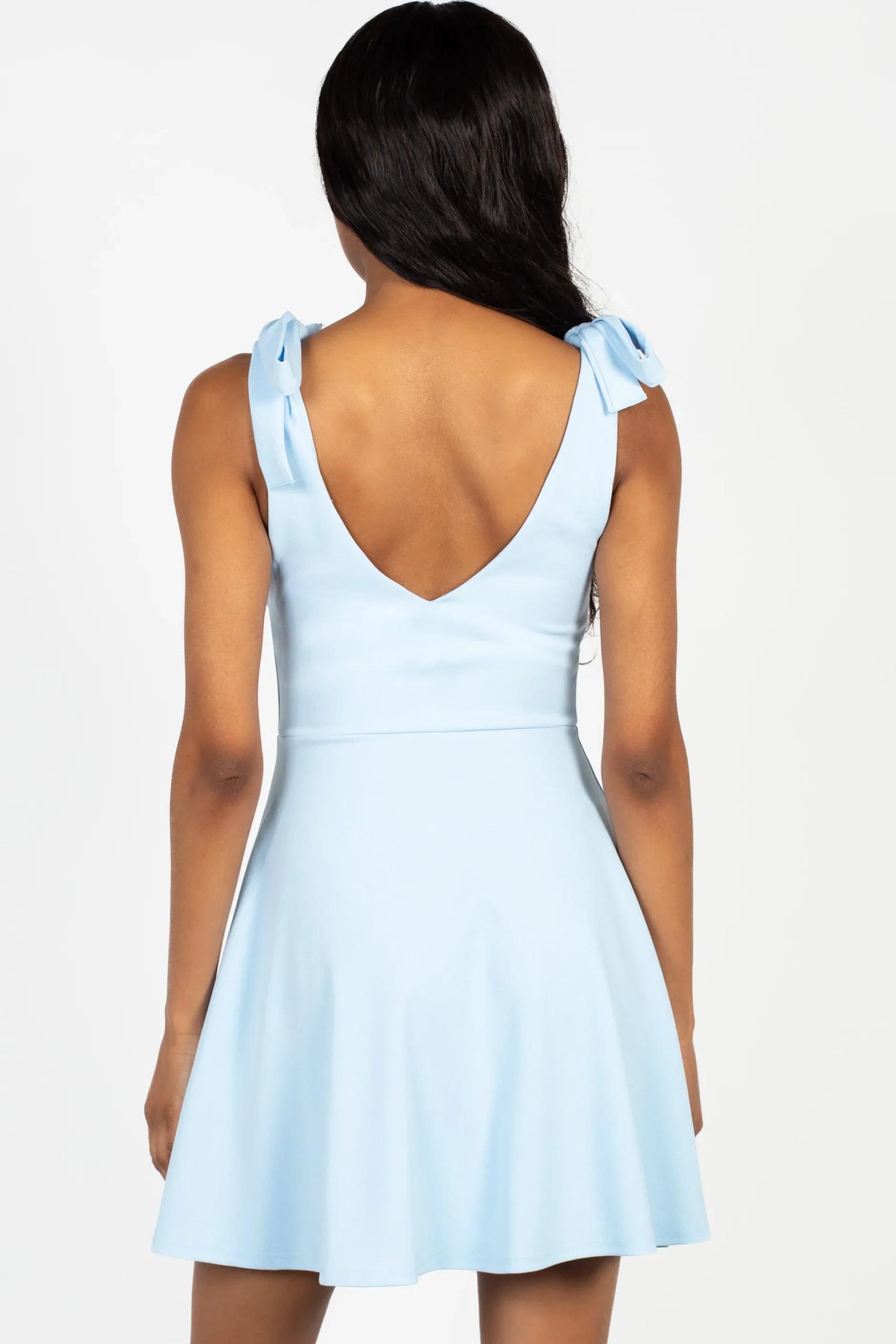 Blue Blush Gabriella Tie Shoulder Skater Mini Dress Discount