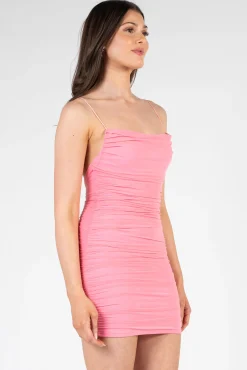 klesis Gweny Mesh Ruched Mini Dress Fashion