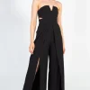 Luxxel Haven Strapless Split Leg Jumpsuit Black Best