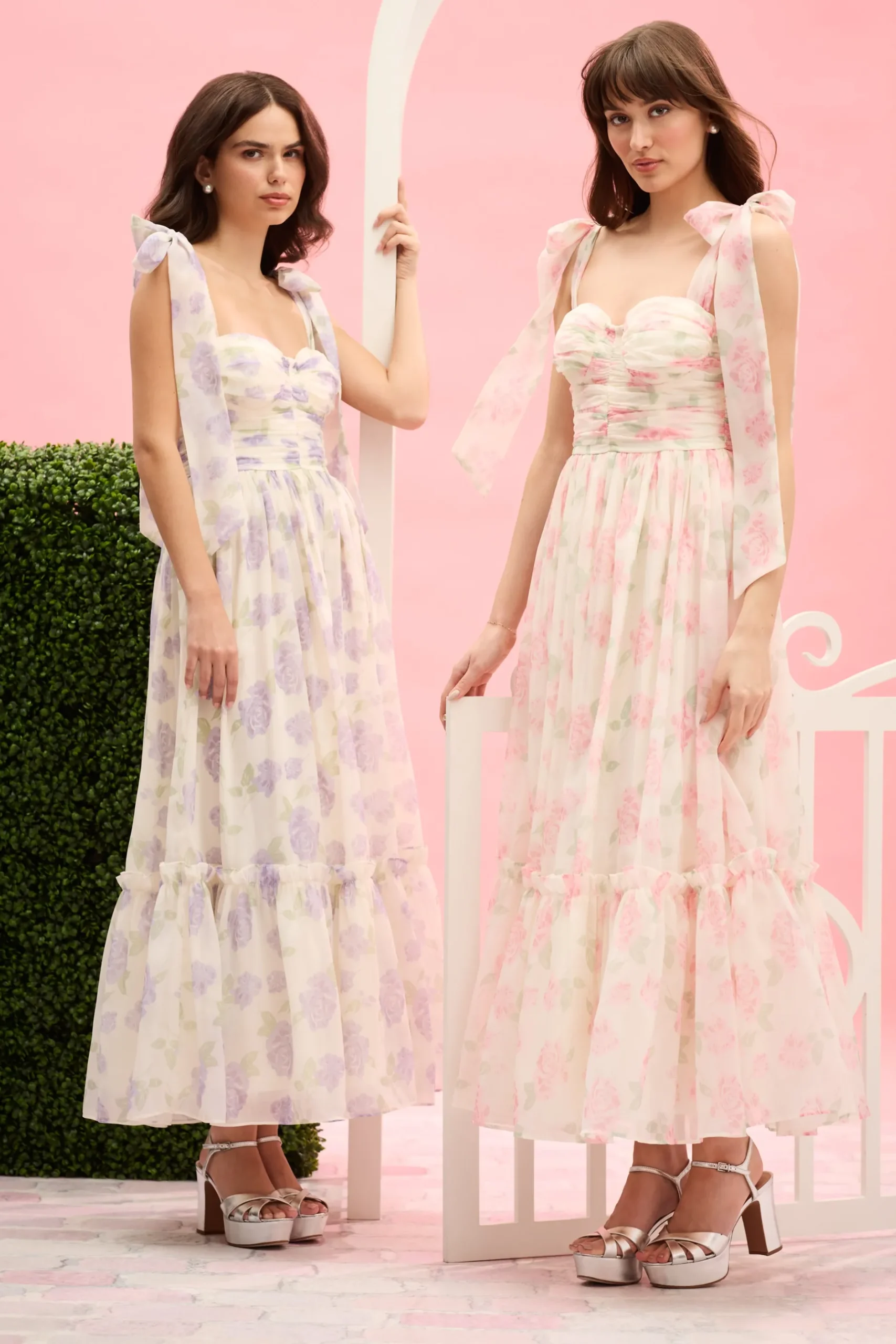 Mable Hyacinth Tie Strap Floral Tiered Maxi Dress Online