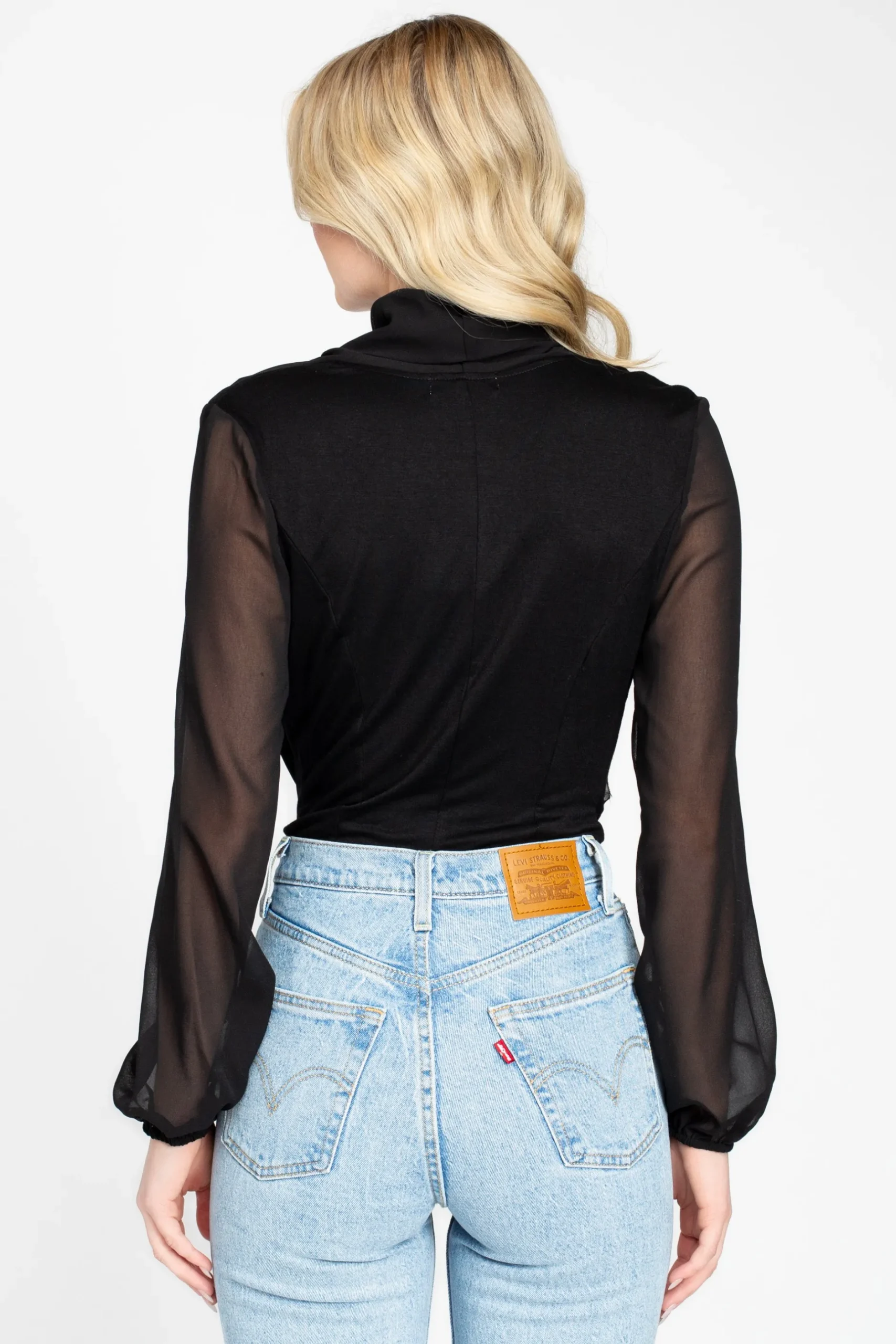 Chelsea Isla Long Sleeve Chiffon Bodysuit Hot