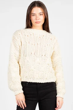 HYFVE Ivy Textured Knit Sweater Cream Fashion