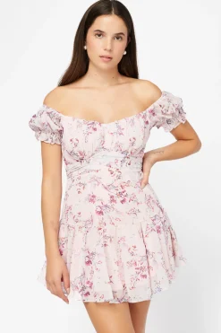 One and Only Jess Floral Mini Dress Pink New