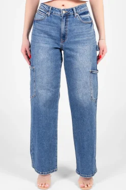 Just Black Denim Cargo Straight Leg Jeans MediumDenim Best