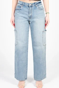 Just Black Denim Cargo Straight Leg Jeans LightDenim Online
