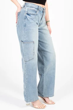 Just Black Denim Cargo Straight Leg Jeans LightDenim Online