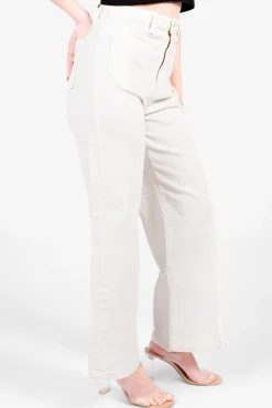 Just Black Denim Patch Pocket Wide Leg OffWhite Online