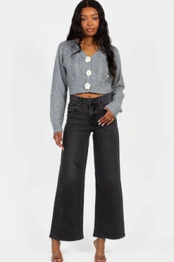 Just Black Denim Relaxed Vintage Straight Jeans DenimWashedGrey Clearance