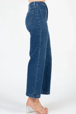 Just Black Denim Just Black Patch Pocket Wide Leg Jeans DarkDenim Outlet